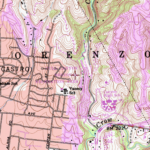 Topographic Map of Cull Canyon Regional Recreation Area, CA