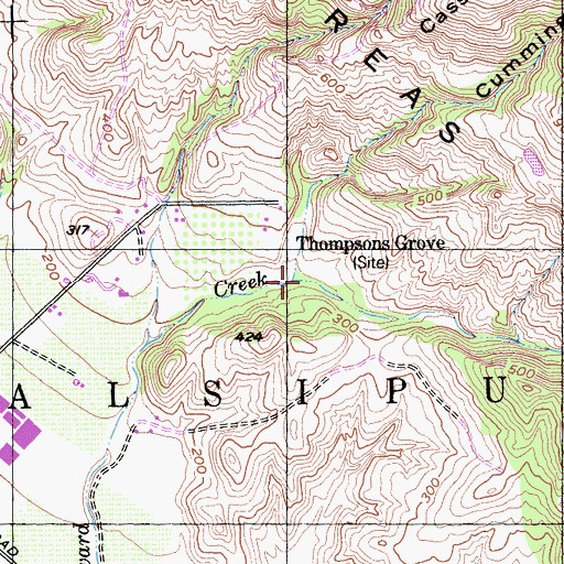Topographic Map of Cummings Canyon, CA