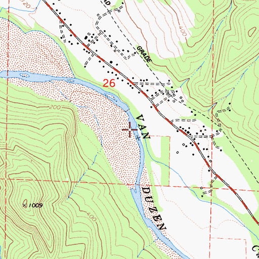 Topographic Map of Cummings Creek, CA