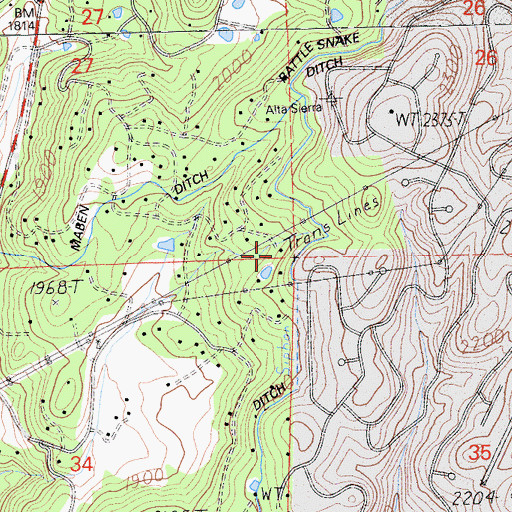 Topographic Map of Cunningham Ditch, CA