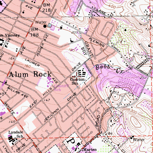 Topographic Map of Horace Cureton Elementary School, CA