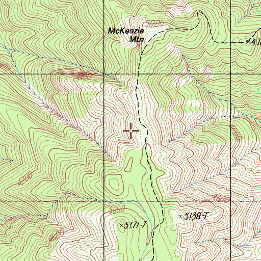 Topographic Map of Curl Ridge Jeep Trail, CA