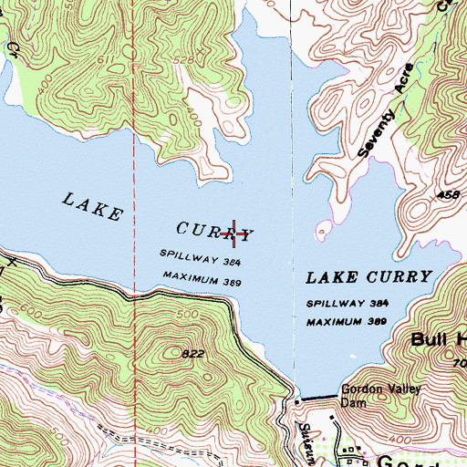 Topographic Map of Lake Curry, CA