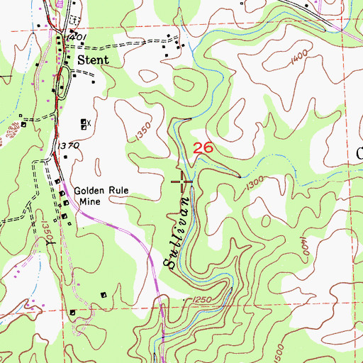 Topographic Map of Curtis Creek, CA