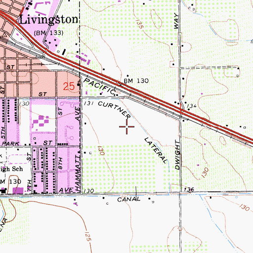 Topographic Map of Curtner Lateral, CA