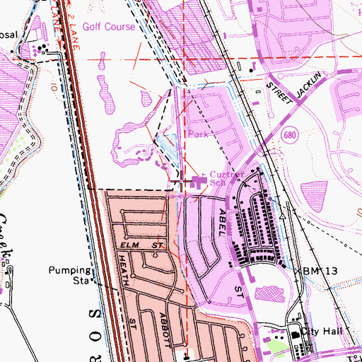 Topographic Map of Curtner Elementary School, CA