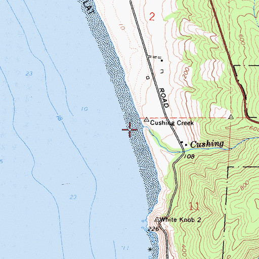Topographic Map of Cushing Creek, CA