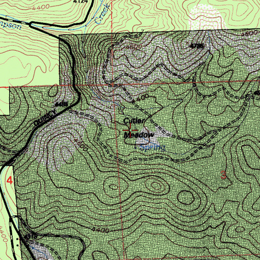 Topographic Map of Cutter Meadow, CA