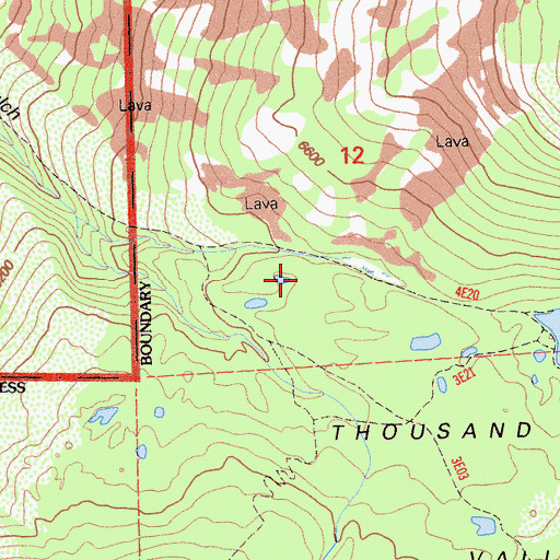 Topographic Map of Cypress Camp Trail, CA