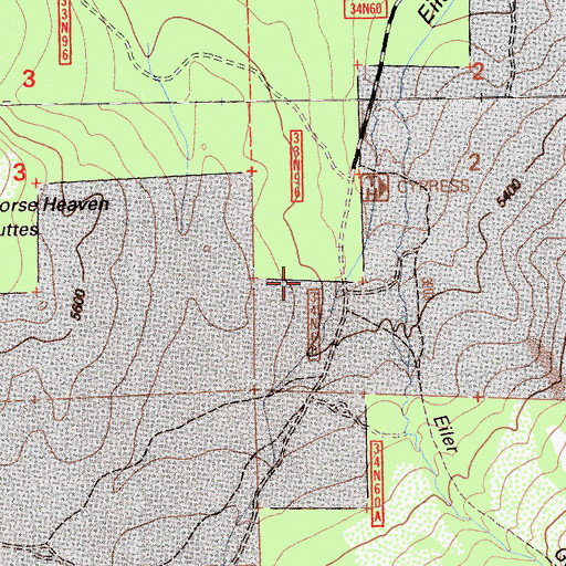 Topographic Map of Cypress Campground, CA