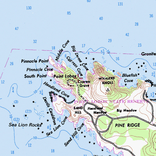 Topographic Map of Cypress Cove, CA