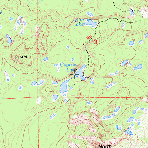 Topographic Map of Cypress Lake, CA