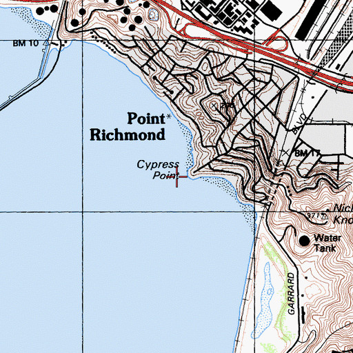 Topographic Map of Cypress Point, CA
