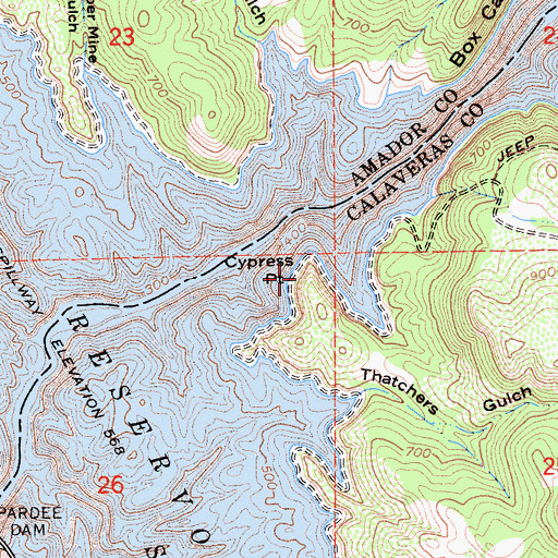 Topographic Map of Cypress Point, CA
