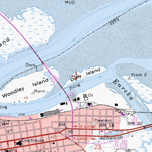 Topographic Map of Daby Island, CA