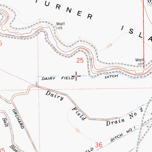 Topographic Map of Dairy Field Ditch, CA