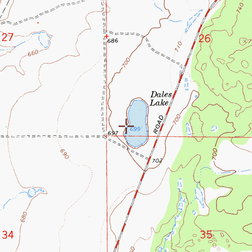 Topographic Map of Dales Lake, CA