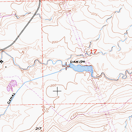 Topographic Map of Dam 194, CA