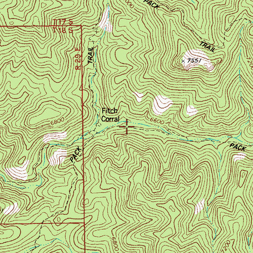 Topographic Map of Rock Canyon Trail Two Hundred Fiftynine, AZ