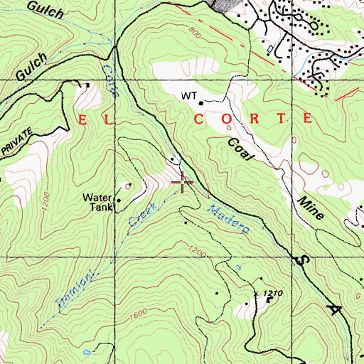 Topographic Map of Damiani Creek, CA