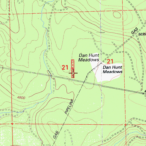 Topographic Map of Dan Hunt Meadows, CA