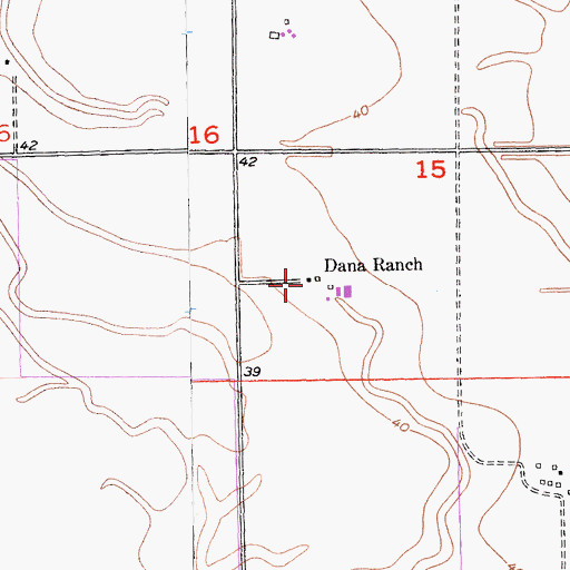 Topographic Map of Dana Ranch, CA