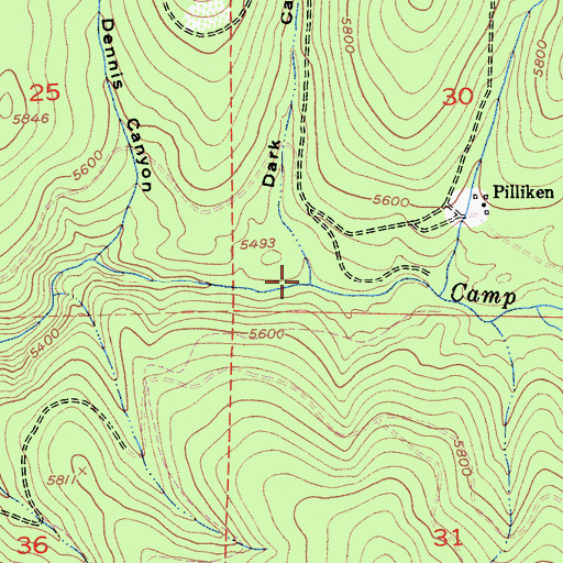 Topographic Map of Dark Canyon, CA