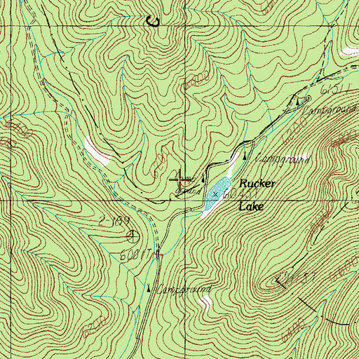 Topographic Map of Rucker Canyon Dam, AZ