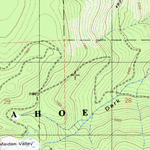Topographic Map of Dark Canyon Trail, CA