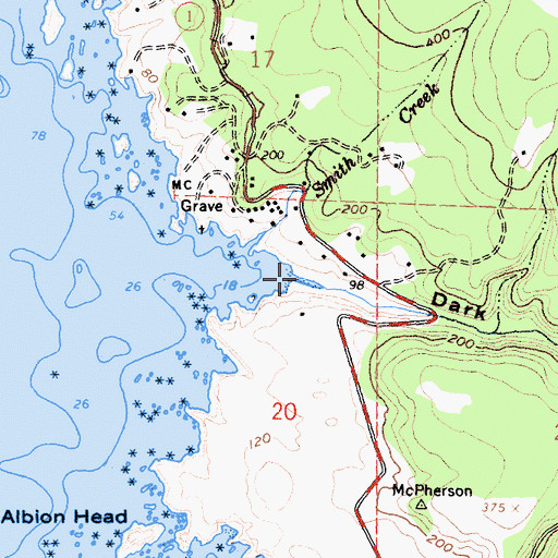 Topographic Map of Dark Gulch, CA