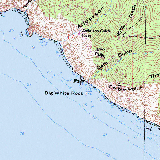 Topographic Map of Dark Gulch, CA