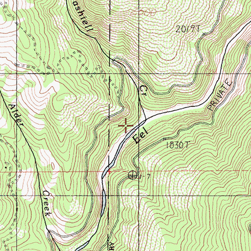 Topographic Map of Dashiell Creek, CA