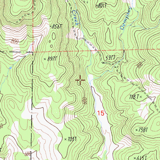 Topographic Map of Daugherty Creek, CA