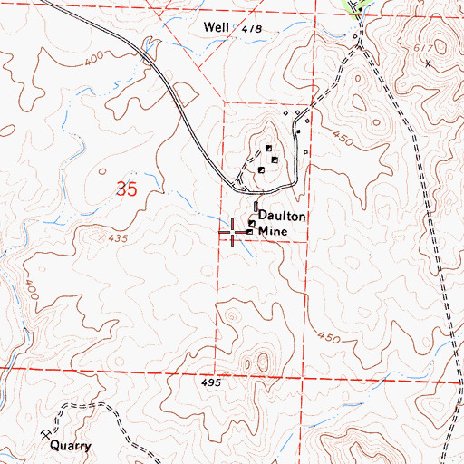 Topographic Map of Daulton Mine, CA