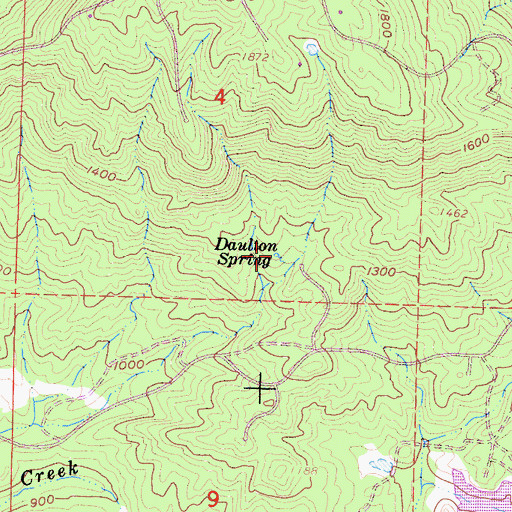 Topographic Map of Daulton Spring, CA
