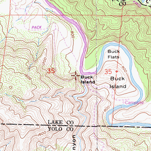 Topographic Map of Davis Canyon, CA