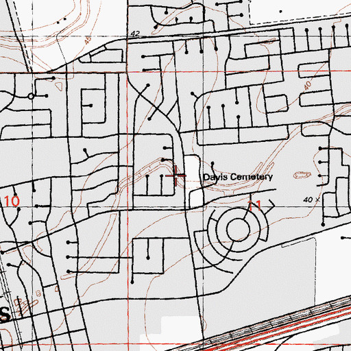 Topographic Map of Davis Cemetery District and Arboretum, CA