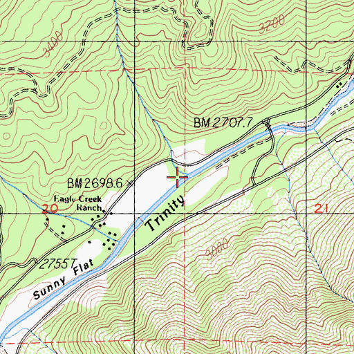 Topographic Map of Davis Creek, CA