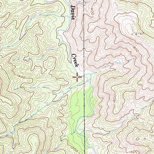 Topographic Map of Davis Creek, CA