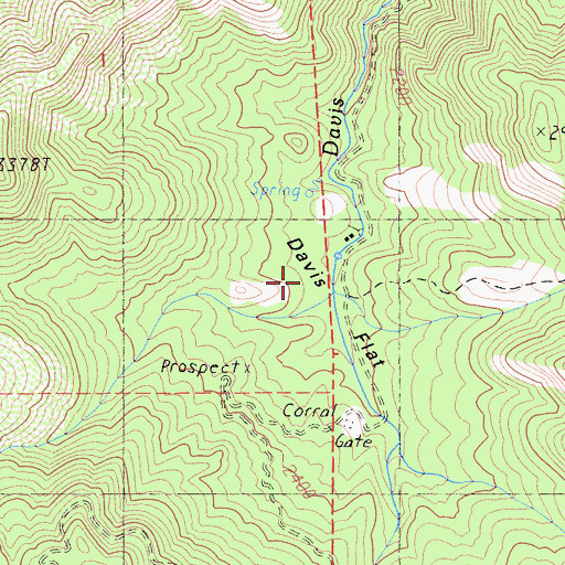 Topographic Map of Davis Flat, CA