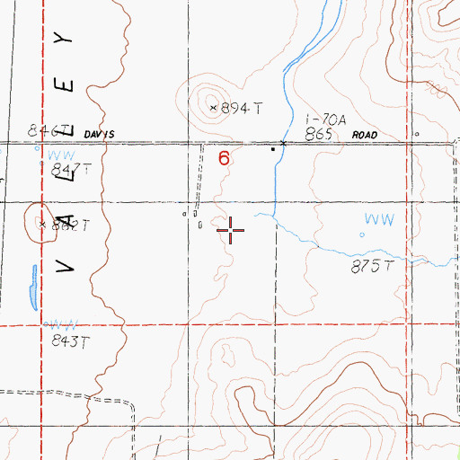 Topographic Map of Davis Gulch, CA