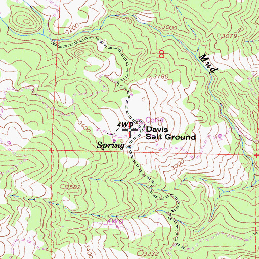 Topographic Map of Davis Salt Ground, CA