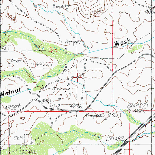 Topographic Map of Russellville (historical), AZ