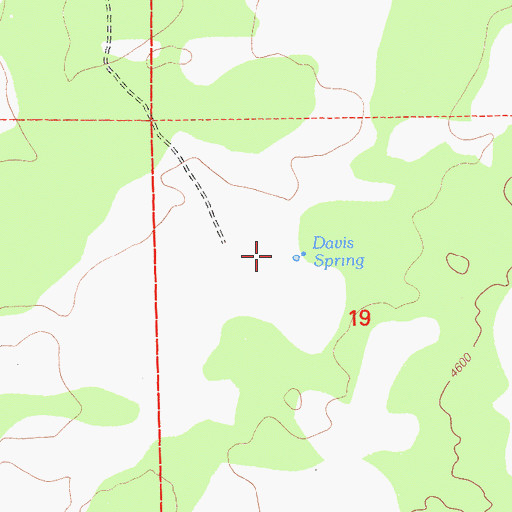 Topographic Map of Davis Spring, CA