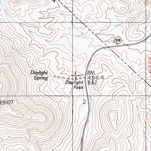 Topographic Map of Daylight Pass, CA