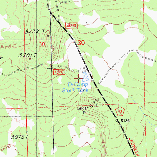 Topographic Map of DeCamp Stock Tank, CA