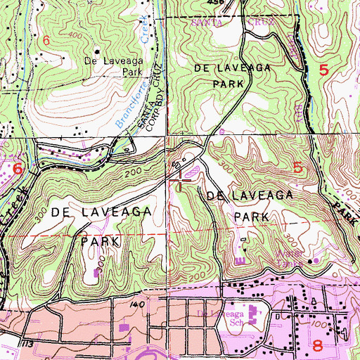 Topographic Map of De Laveaga Park, CA
