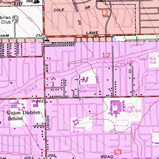 Topographic Map of South Valley Carden School, CA