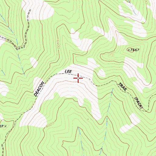 Topographic Map of Deacon Lee Trail, CA