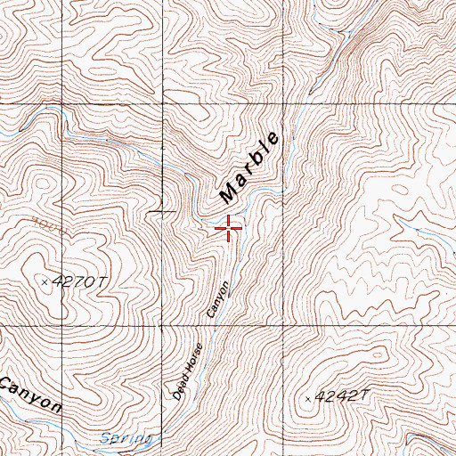Topographic Map of Dead Horse Canyon, CA